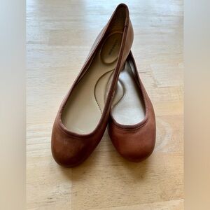 New Lands' End Essential Leather Ballet Flats